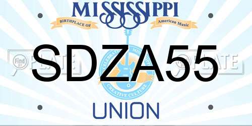 SDZA55 Mississippi License Plate