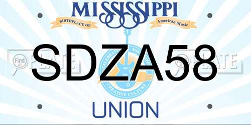 SDZA58 Mississippi License Plate