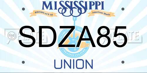 SDZA85 Mississippi License Plate