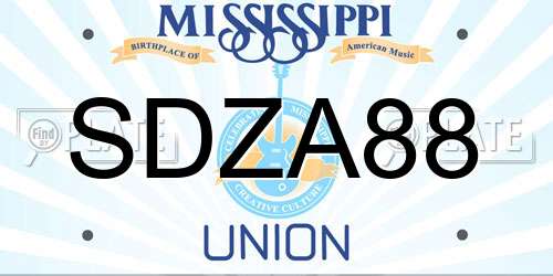 SDZA88 Mississippi License Plate