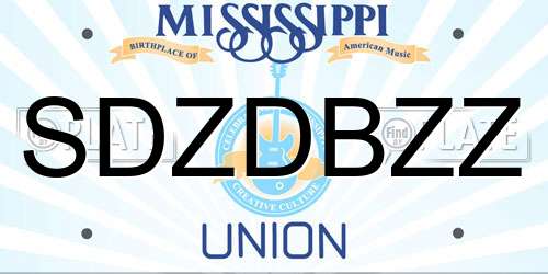 SDZDBZZ Mississippi License Plate