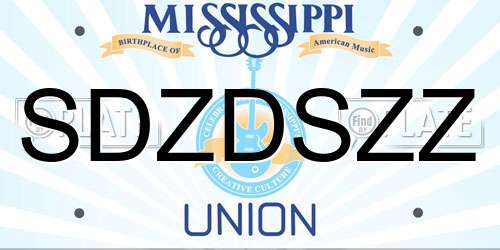 SDZDSZZ Mississippi License Plate