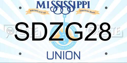 SDZG28 Mississippi License Plate
