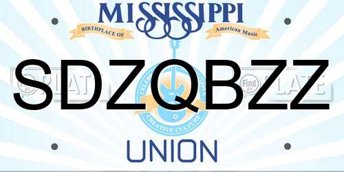 SDZQBZZ Mississippi License Plate