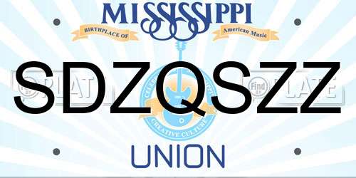 SDZQSZZ Mississippi License Plate