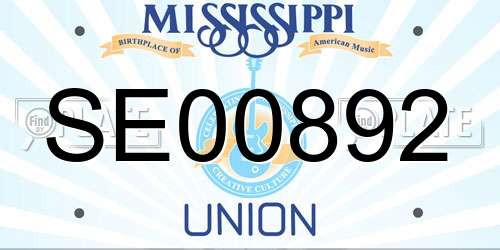 SE00892 Mississippi License Plate
