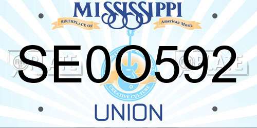 SE0O592 Mississippi License Plate