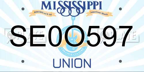 SE0O597 Mississippi License Plate