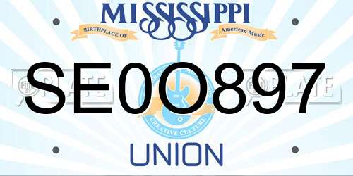 SE0O897 Mississippi License Plate
