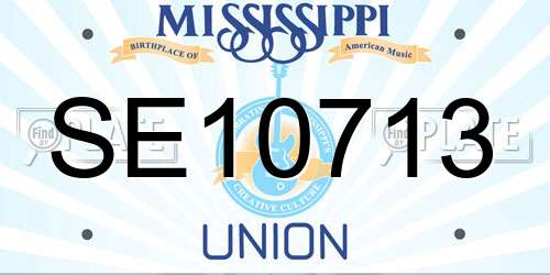 SE10713 Mississippi License Plate