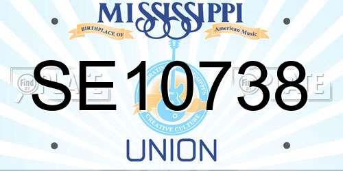SE10738 Mississippi License Plate