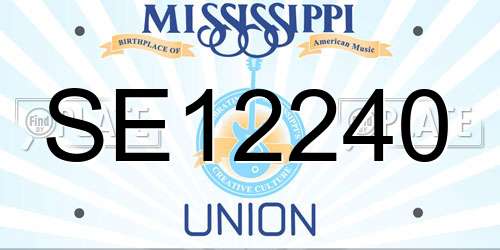 SE12240 Mississippi License Plate