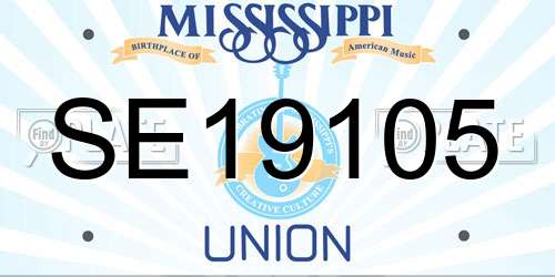 SE19105 Mississippi License Plate