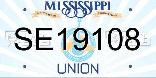 SE19108 Mississippi License Plate