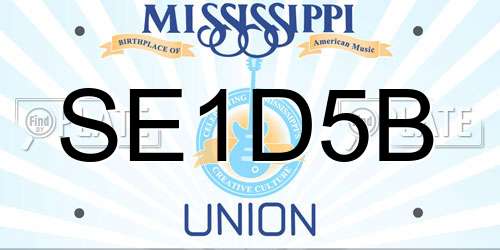 SE1D5B Mississippi License Plate