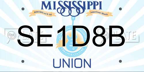 SE1D8B Mississippi License Plate