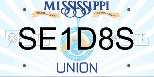 SE1D8S Mississippi License Plate