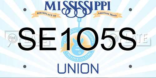SE1O5S Mississippi License Plate