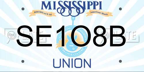 SE1O8B Mississippi License Plate