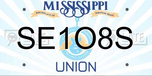 SE1O8S Mississippi License Plate
