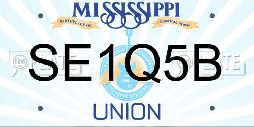 SE1Q5B Mississippi License Plate