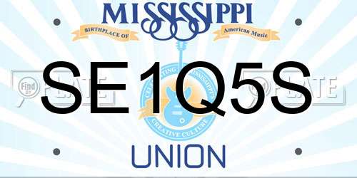 SE1Q5S Mississippi License Plate
