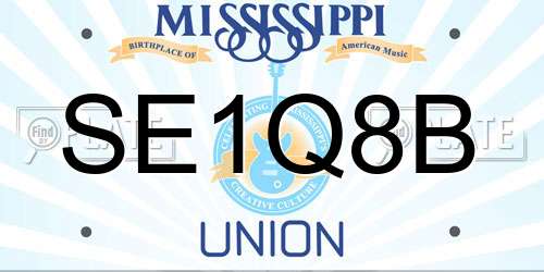 SE1Q8B Mississippi License Plate