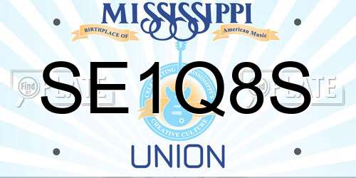 SE1Q8S Mississippi License Plate