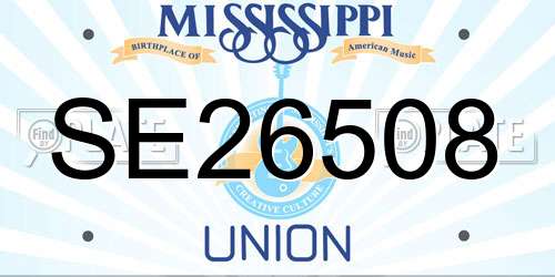 SE26508 Mississippi License Plate