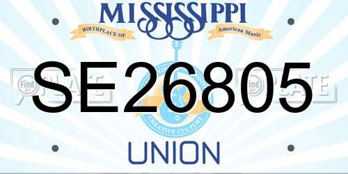 SE26805 Mississippi License Plate