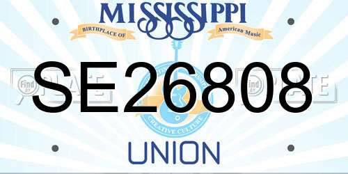SE26808 Mississippi License Plate