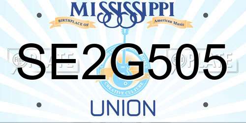 SE2G505 Mississippi License Plate