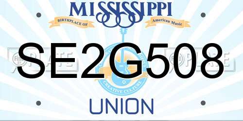 SE2G508 Mississippi License Plate