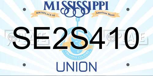 SE2S410 Mississippi License Plate