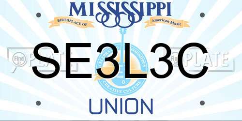 SE3L3C Mississippi License Plate