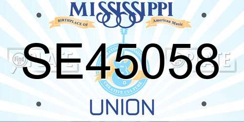 SE45058 Mississippi License Plate