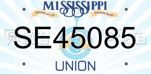 SE45085 Mississippi License Plate