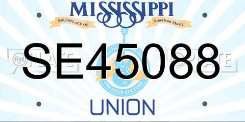 SE45088 Mississippi License Plate