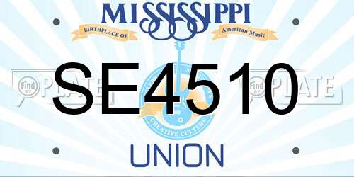 SE4510 Mississippi License Plate