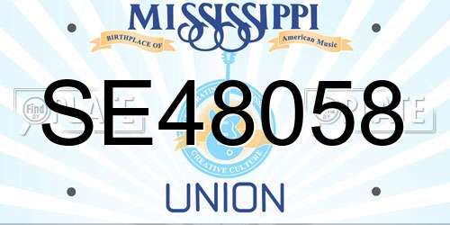 SE48058 Mississippi License Plate