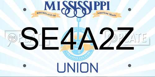 SE4A2Z Mississippi License Plate