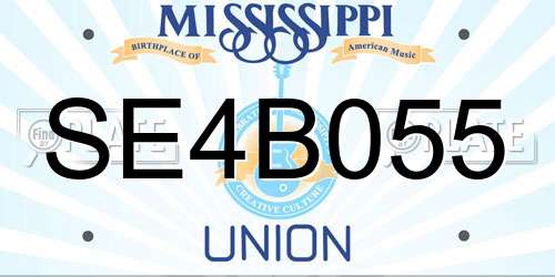SE4B055 Mississippi License Plate