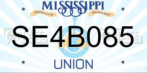 SE4B085 Mississippi License Plate