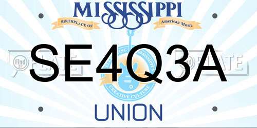 SE4Q3A Mississippi License Plate