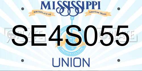 SE4S055 Mississippi License Plate