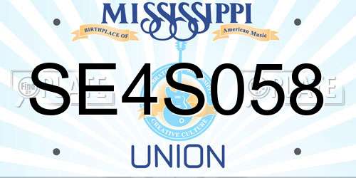 SE4S058 Mississippi License Plate