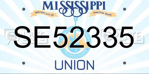 SE52335 Mississippi License Plate
