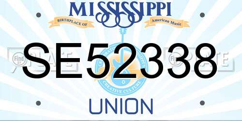 SE52338 Mississippi License Plate
