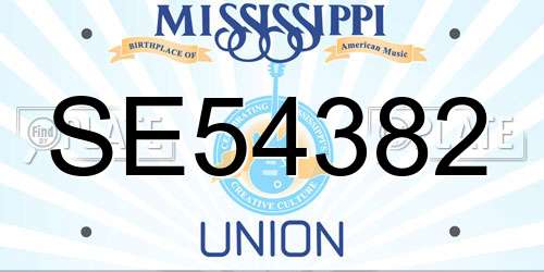 SE54382 Mississippi License Plate