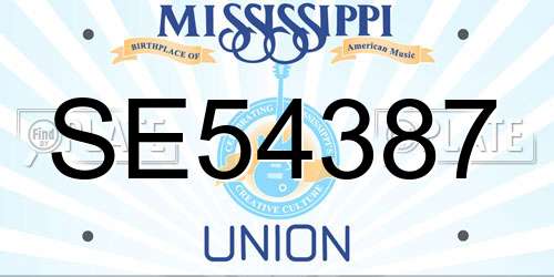 SE54387 Mississippi License Plate